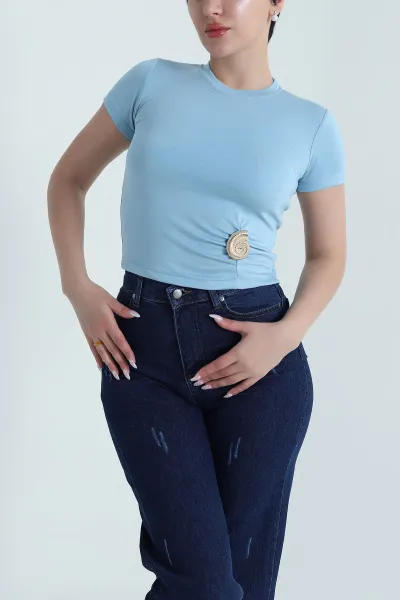 Bebe Mavisi Tokalı Oysho Kadın Bluz 465281