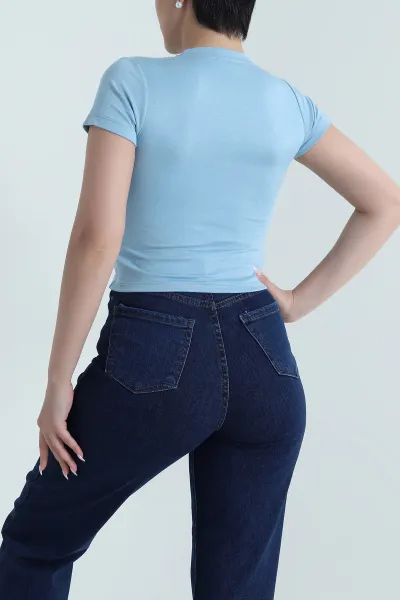 Bebe Mavisi Tokalı Oysho Kadın Bluz 465281
