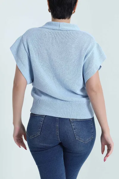 Bebe Mavisi Tokalı Triko Kadın Bluz 477615