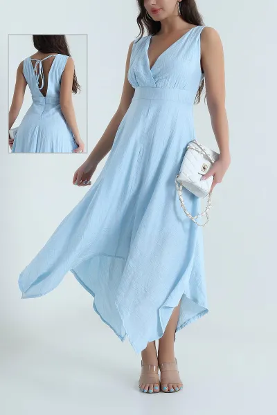 bebe-mavisi-v-yaka-kadin-cilek-elbise-482536