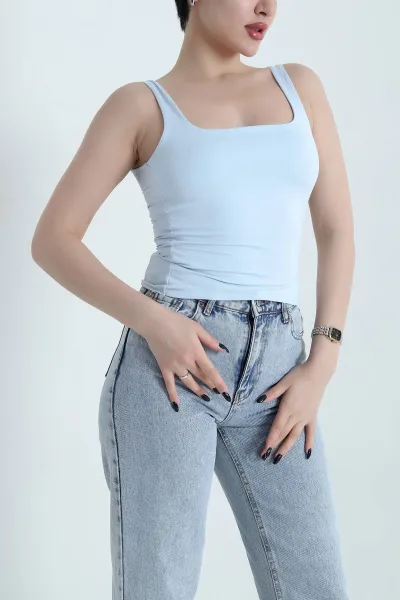 Bebe Mavisi Yazlık Scuba Kadın Bluz 454673