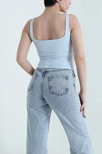 Bebe Mavisi Yazlık Scuba Kadın Bluz 454673