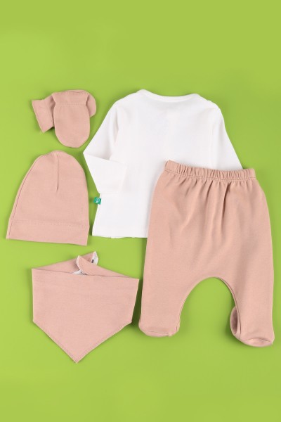 Bej (0-6 Ay) Papyonlu Erkek Bebe Takım 223705