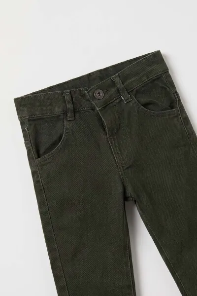 Bej (1-4 Yaş) Baskılı Badili Ceket Detaylı Kot Pantolonlu Erkek Bebek&Çocuk 3'lü Takım 501549