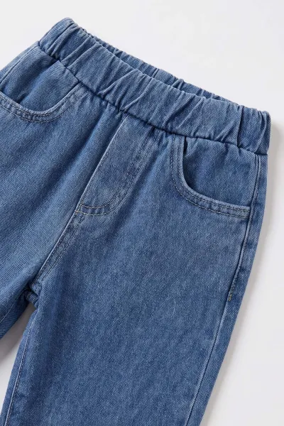 Bej (1-4 Yaş) Gömlekli 2 İp Çizgili Sweatli ve Kot Pantolonlu Erkek &Bebek Çocuk 3'lü Takım 495358