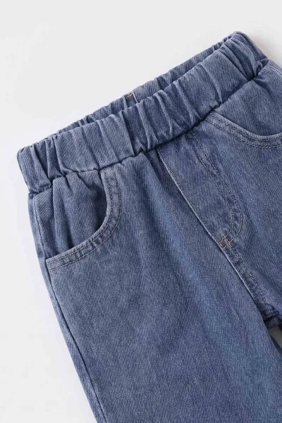 Bej (1-4 Yaş) Gömlekli 2 İp Sweatli ve Kot Pantolonlu Erkek &Bebek Çocuk 3'lü Takım 495355