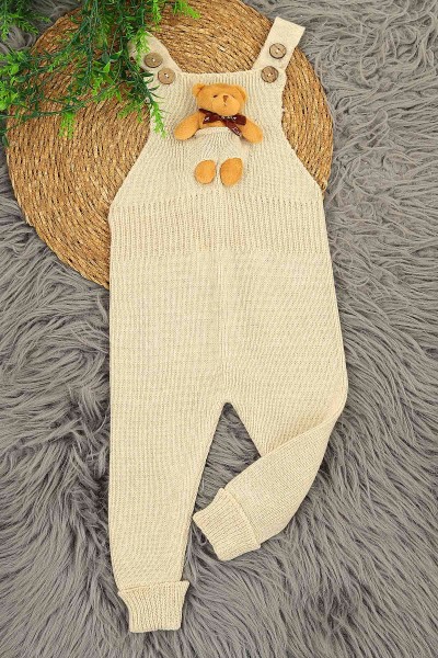 Bej (1-5 Yaş) Ayı Oyuncaklı Kız Çocuk Salopet 153992