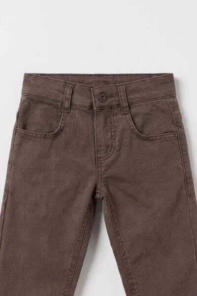Bej (1-5 Yaş) Badili Triko Hırkalı    Gabardin Pantolonlu  Erkek  Çocuk 3'lü Takım 501556