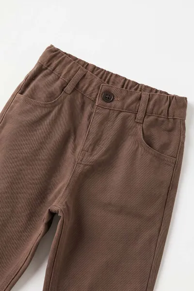 Bej (1-5 Yaş) Gömlekli Triko Kazaklı Gabardin Pantolonlu Erkek Çocuk 3'lü Takım 501146