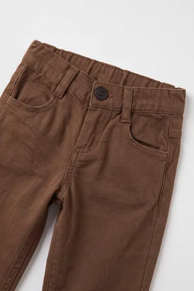 Bej (1-6 Yaş)Baskılı Badili Kadife Montlu  Gabardin  Pantolonlu Erkek Çocuk 3'lü Takım 500880