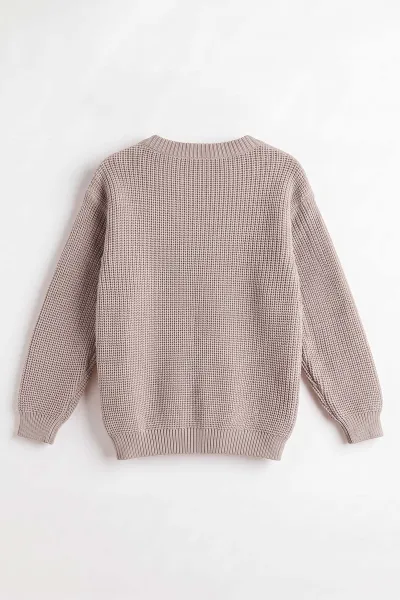 Bej (1-8 Yaş) Selanik Örgülü Çocuk Kazak 474830
