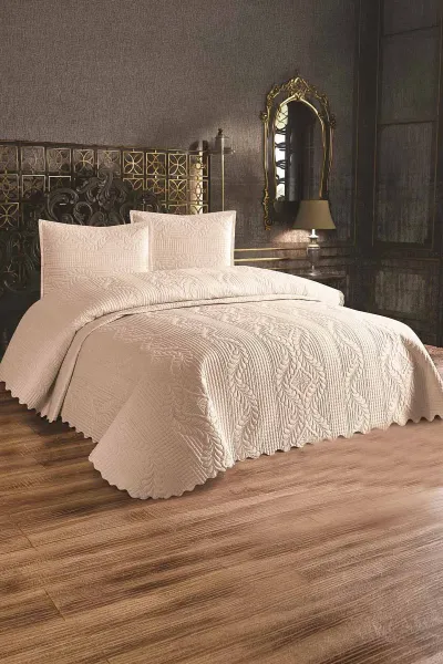 Bej 180x250 Jumbo Soft Tek Kişilik Yatak Örtüsü 278359