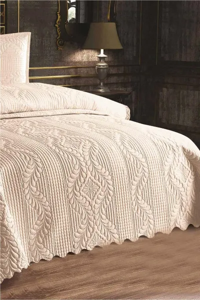 Bej 180x250 Jumbo Soft Tek Kişilik Yatak Örtüsü 278359