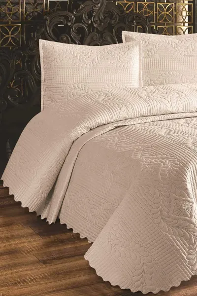 Bej 180x250 Jumbo Soft Tek Kişilik Yatak Örtüsü 278359