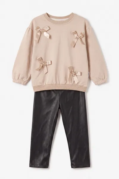 bej-2-6-yas-fiyonk-aksesuarli-deri-taytli-kiz-cocuk-takim-478685
