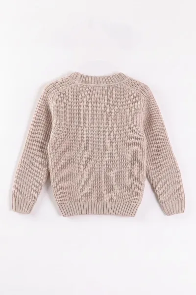 Bej (2-8 Yaş) Düğmeli Erkek Çocuk Selanik Hırka 474256