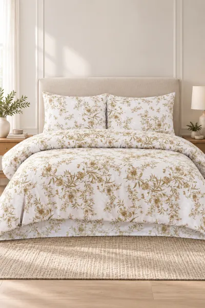 Bej 200x220 Cm Bella Home Lastiksiz Battal Boy New Box Nevresim Takımı 487091