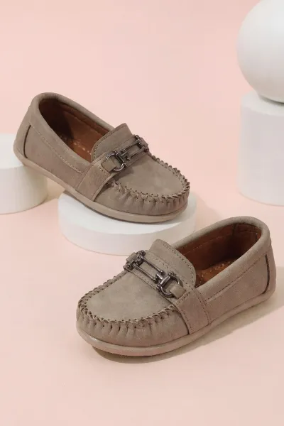 Bej ( 21 - 24 ) Toka Detaylı Erkek Bebek Loafer Ayakkabı 463205