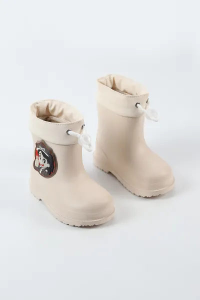 Bej ( 22 - 35 ) Işıklı Lastikli Kız Çocuk Bot 499598