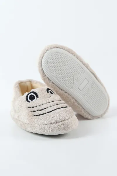 Bej ( 25 - 30 ) Peluş Figürlü Erkek Çocuk Panduf 496301