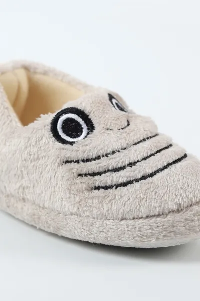Bej ( 25 - 30 ) Peluş Figürlü Erkek Çocuk Panduf 496301