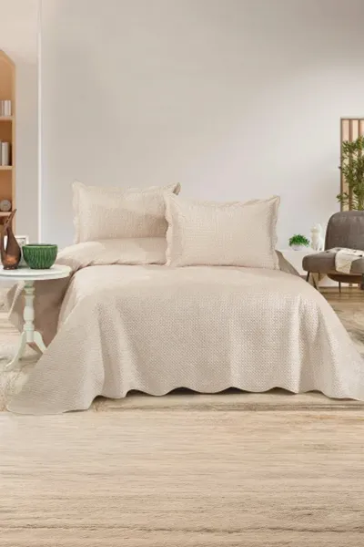 Bej 250x260 cm Bella Home Çift Kişilik Summer Dream Yatak Örtüsü 334707