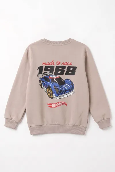 Bej (4-12 Yaş)Baskılı  2 İp Erkek Çocuk Sweatshirt 493700