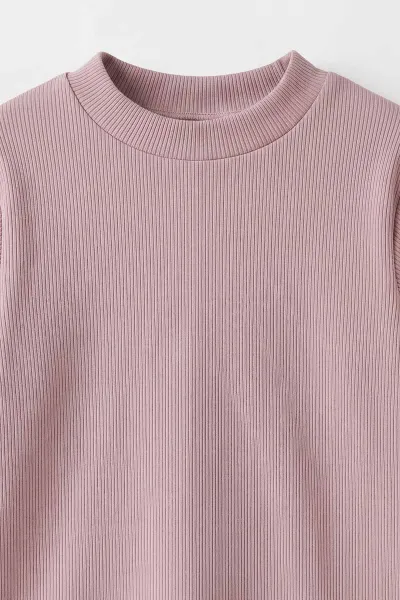 Bej (5-12 Yaş) Yarım Balıkçı Yaka Kaşkorse Çocuk Body Sweatshirt 495514