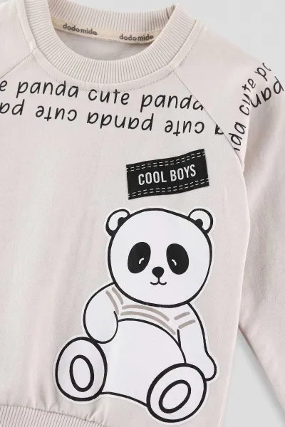 Bej (6-24 Ay) Panda Baskılı    2 İp Erkek  Bebek Mevsimlik Takım 475969