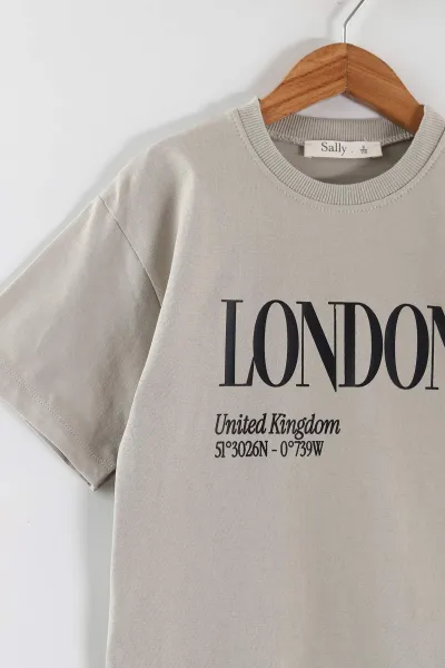 Bej (6-9 Yaş) London Baskılı Erkek Çocuk Takım 464918