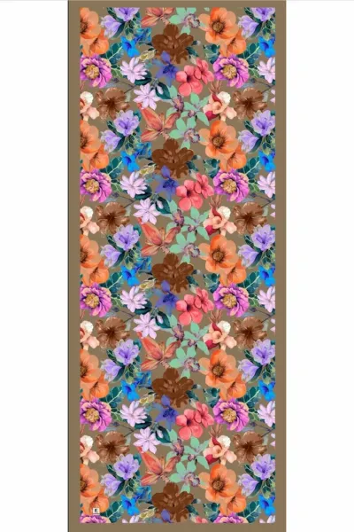 Vizon 70x180 Cm Dijital Baskılı Botanik Desen Soft Şal 482157