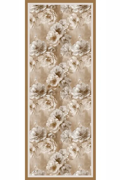 Bej 70x180 Cm Dijital Baskılı Çiçek Desen Soft Şal 482111