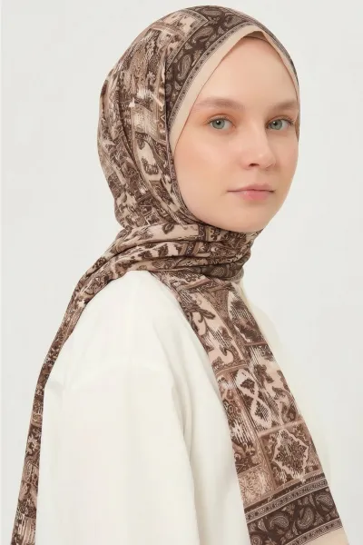Bej 75x180 Cm Our Fashion Dijital Baskılı Desenli Soft Şal 408650