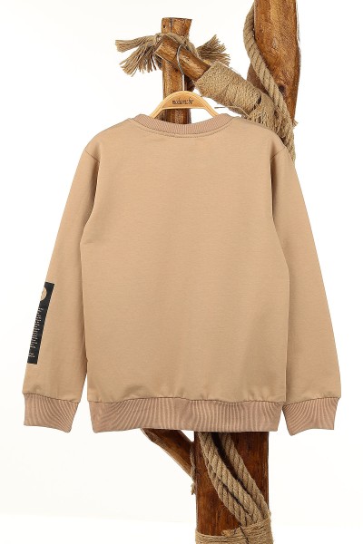 Bej (9-12 Yaş) Mestar Baskılı Erkek Çocuk Sweat 154289