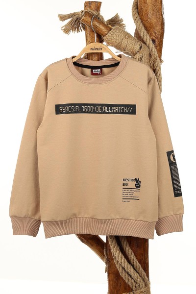 bej-9-12-yas-mestar-baskili-erkek-cocuk-sweat-154289