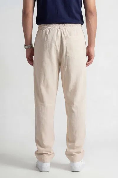 Bej Baggy Belden Bağlamalı Erkek Pantolon 445655
