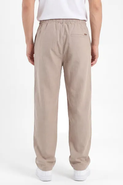 Bej Baggy Belden Bağlamalı Erkek Pantolon 457269