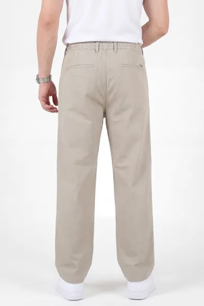 Bej Baggy Belden Bağlamalı Erkek Pantolon 459401