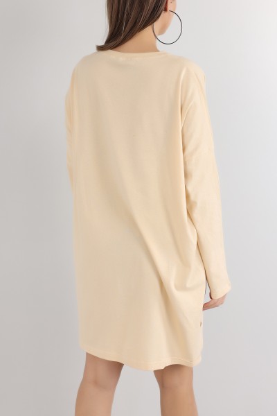 Bej Baskılı Süprem Tunik Elbise 164461