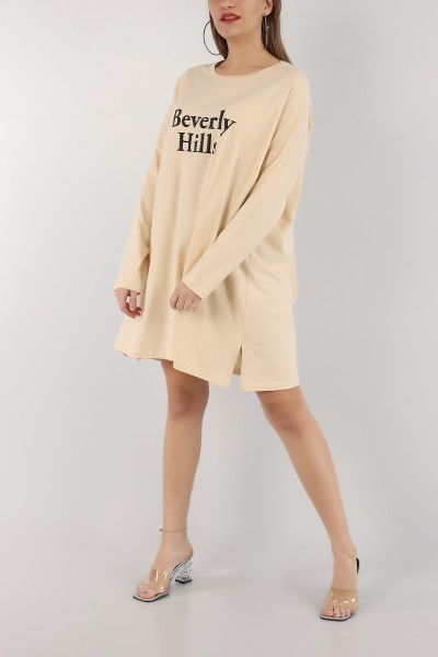 Bej Baskılı Süprem Tunik Elbise 164461