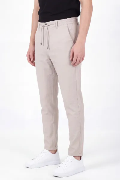 Bej Belden Bağlamalı Erkek Pantolon 462578