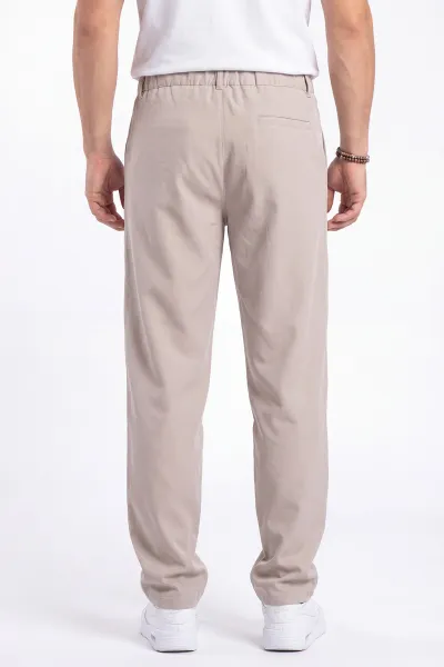 Bej Beli Lastikli Baggy Erkek Pantolon 472212
