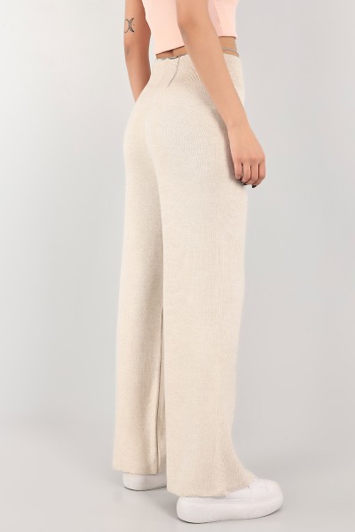 Bej Bol Paça Bayan Triko Pantolon 104163