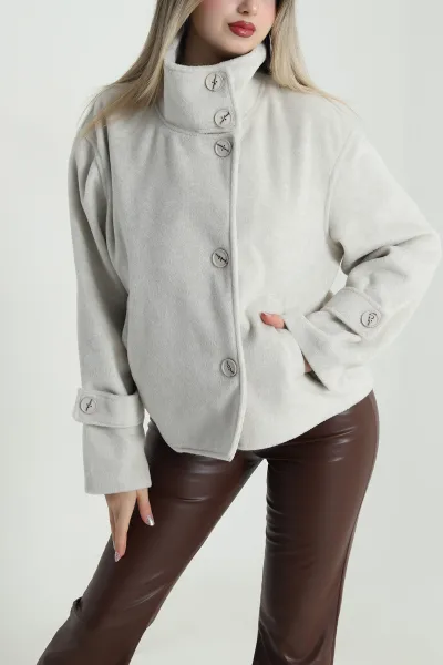 Bej Dik Yaka Kadın Fox Mont 490396