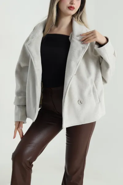 Bej Dik Yaka Kadın Fox Mont 490396