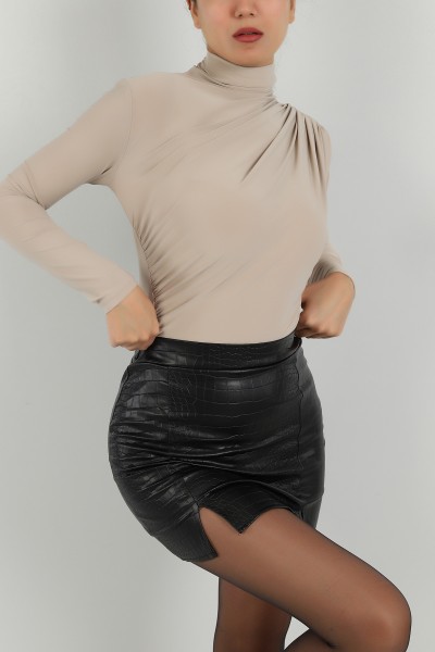 Bej Dik Yaka Sandy Bluz 144170