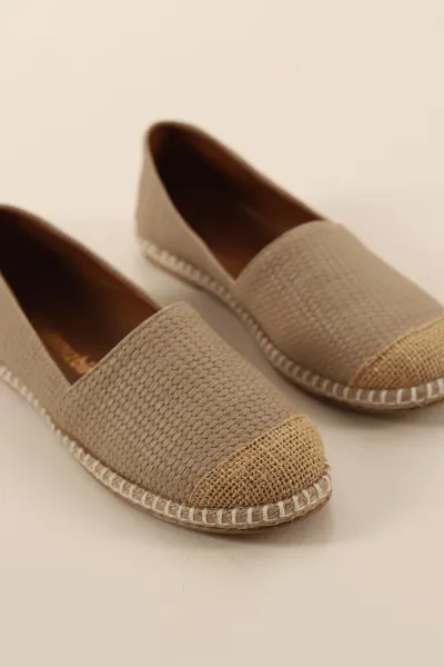 Bej Dokulu Kadın Espadril Ayakkabı 348956