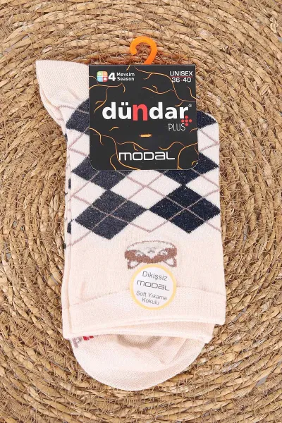 Bej Dört Mevsim Kadın Modal Çorap (36-40) 477080