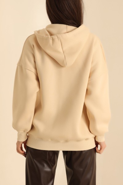 Bej Fermuarlı Şardonlu Bayan Sweat 222150