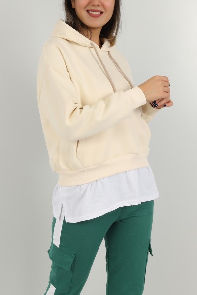 Bej Garnilli İçi Şardonlu Bayan Sweat 146348